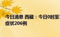 今日消息 西藏：今日0时至14时新增本土确诊病例5例、无症状206例