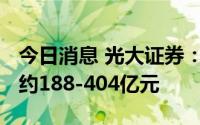 今日消息 光大证券：钒电池2025年市场空间约188-404亿元