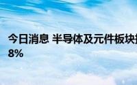 今日消息 半导体及元件板块持续低迷，博敏电子等多股跌超8%