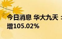 今日消息 华大九天：上半年实现净利润同比增105.02%