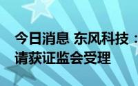 今日消息 东风科技：配股募资不超14亿元申请获证监会受理