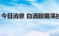 今日消息 白酒股震荡拉升，舍得酒业涨超6%