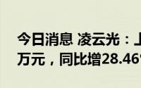 今日消息 凌云光：上半年归母净利7920.62万元，同比增28.46%