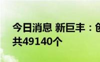 今日消息 新巨丰：创业板IPO网上中签号码共49140个