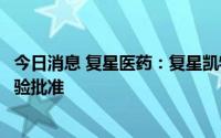 今日消息 复星医药：复星凯特阿基仑赛注射液获药品临床试验批准