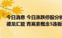 今日消息 今日涨跌停股分析：69只涨停股，29只跌停股，德龙汇能 青蒿素概念5连板，捷荣技术4连板