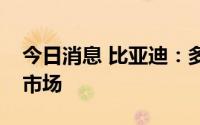 今日消息 比亚迪：多款车型布局欧洲乘用车市场