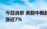 今日消息 美股中概股盘前持续拉升，拼多多涨近7%