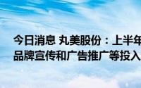 今日消息 丸美股份：上半年归母净利润同比下滑38.11%，品牌宣传和广告推广等投入持续进行