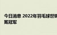 今日消息 2022年羽毛球世锦赛女双决赛：陈清晨/贾一凡卫冕冠军