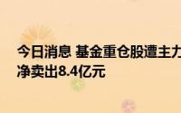 今日消息 基金重仓股遭主力资金净卖出逾50亿元，五粮液净卖出8.4亿元