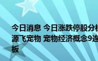 今日消息 今日涨跌停股分析：46只涨停股，17只跌停股，源飞宠物 宠物经济概念9连板，五方光电 消费电子概念9天5板