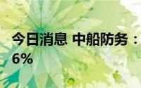 今日消息 中船防务：上半年营收同比减少9.46%