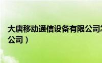 大唐移动通信设备有限公司怎么样（大唐移动通信设备有限公司）