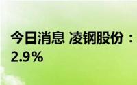 今日消息 凌钢股份：上半年归母净利同比降82.9%