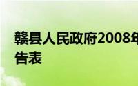 赣县人民政府2008年度政府信息公开工作报告表