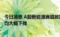 今日消息 A股新能源赛道掀跌停潮，光伏、储能、锂电板块均大幅下挫