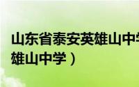 山东省泰安英雄山中学怎么样（山东省泰安英雄山中学）