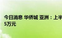 今日消息 华侨城 亚洲：上半年权益持有人应占亏损约为6155万元