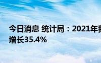 今日消息 统计局：2021年我国经济发展新动能指数比上年增长35.4%