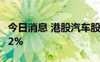 今日消息 港股汽车股走低，比亚迪股份跌近12%