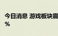 今日消息 游戏板块震荡走低，大晟文化跌超9%