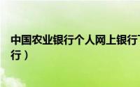 中国农业银行个人网上银行下载（中国农业银行个人网上银行）