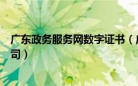 广东政务服务网数字证书（广东省数字证书认证中心有限公司）