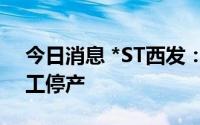 今日消息 *ST西发：子公司拉萨啤酒继续停工停产