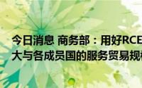 今日消息 商务部：用好RCEP实施带来的重要开放机遇，扩大与各成员国的服务贸易规模