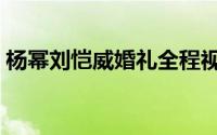 杨幂刘恺威婚礼全程视频（杨幂刘恺威婚礼）