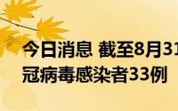 今日消息 截至8月31日，四川资阳共报告新冠病毒感染者33例