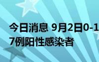 今日消息 9月2日0-14时，黑龙江肇东市发现7例阳性感染者