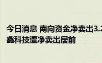 今日消息 南向资金净卖出3.22亿港元，美团、小米集团、协鑫科技遭净卖出居前