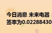 今日消息 未来电器：创业板IPO网上发行中签率为0.0228843012%