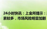 24小时快讯：上金所提示：近期影响市场运行的不确定性因素较多，市场风险明显加剧