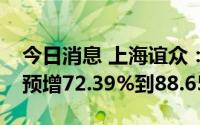 今日消息 上海谊众：一季度归母净利润同比预增72.39%到88.65%