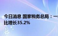 今日消息 国家税务总局：一季度新能源车制造业销售收入同比增长35.2%