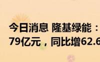 今日消息 隆基绿能：2022年归母净利润147.79亿元，同比增62.66%