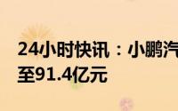 24小时快讯：小鹏汽车：2022年净亏损扩大至91.4亿元