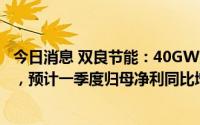 今日消息 双良节能：40GW大尺寸单晶硅业务产能爬坡顺利，预计一季度归母净利同比增长288.86%-330.23%