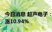 今日消息 超声电子：2022年归母净利润同比涨10.94%