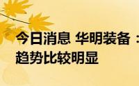 今日消息 华明装备：今年整体海外业务回暖趋势比较明显