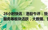 24小时快讯：港股午评：恒生指数跌0.63%，制药、房地产服务等板块活跃，大数据、黄金等板块低迷