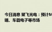 今日消息 聚飞光电：预计Mini Led将会继续渗透大尺寸终端、车载电子等市场