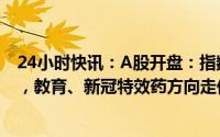 24小时快讯：A股开盘：指数低开，贵金属概念股逆势走强，教育、新冠特效药方向走低