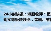 24小时快讯：港股收评：恒生指数涨1.27%，内险股、虚拟现实等板块领涨，饮料、节假日概念股走低