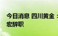 今日消息 四川黄金：董事长杨学军、董事张宏辞职