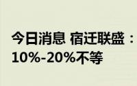 今日消息 宿迁联盛：5月起公司产品全面涨价10%-20%不等