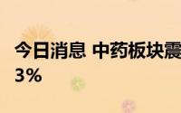 今日消息 中药板块震荡走强，陇神戎发涨超13%